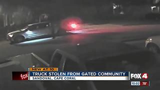 Man's truck stolen from driveway in gated community