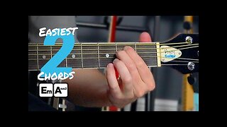 Beginners First Guitar Lesson - The EASIEST 2 Chords On Guitar