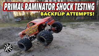 Primal RC Raminator Shock Tuning Test - Backflip Attempts!