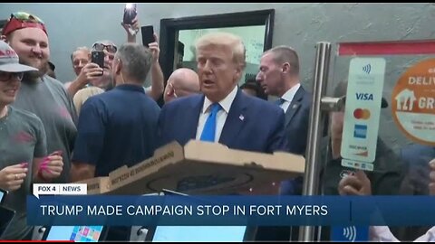 donald Trump stops at local pizza shop after Fort Myers speech