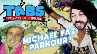 Parkour com M Jackson, Pewdiepie e Mia Khalifa 😂 Totally Accurate Battle Simulator TABS Gameplay