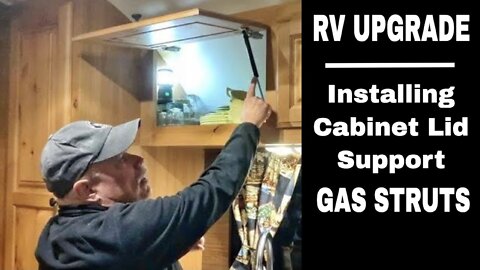 How To Install Gas Strut Cabinet Supports - DIY RV Upgrade