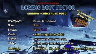 Destiny 2 Legend Lost Sector: Europa - Concealed Void on my Titan 2-15-23