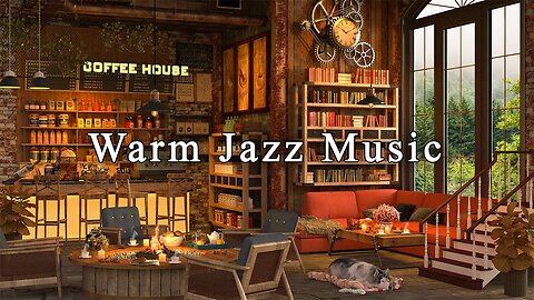 Relaxing Jazz Music 🍂 October Morning in Cozy Coffee Shop Ambience ~ Smooth Jazz Instrumental Music