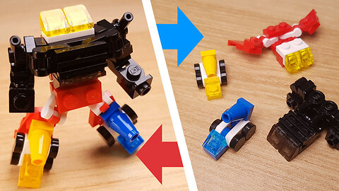 4 heavy vehicles combiner robot mini LEGO transformer mech MOC tutorial & stop motion animation