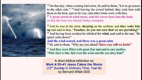 Mark 4:35–41 Jesus Calms the Storm