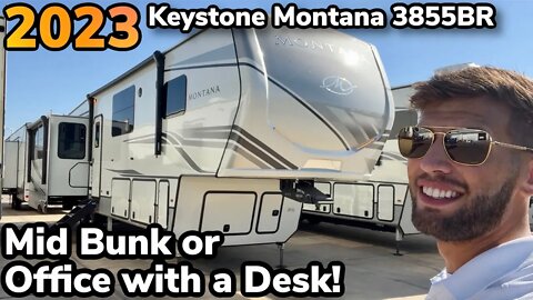 Luxury Fifth Wheel RV with Private Office and Desk | 2023 Keystone Montana 3855BR
