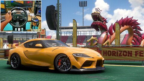 Dragon Drift Arena - Toyota Supra GR - Forza horizon 5 steering wheel PC Gameplay