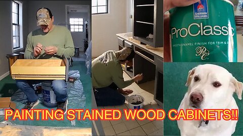Painting a stained wood cabinet. #painting #construction #howto #remodel