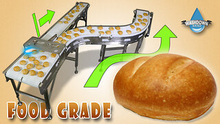 2 Lane Curved Conveyor System With Manual Separating Lever for Direct Food Contact (Washdown-Rated)