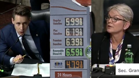 Hawley Blasts Granholm For Blaming Putin An Saying Biden Policies Had No Effect on Gas Prices.