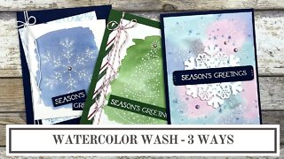 3 Watercolor Wash Techniques for Card Makers | Christmas Card Ideas