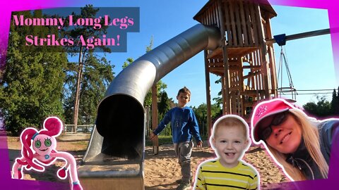 Mommy Longs Legs is After You ! Giant Slide Park
