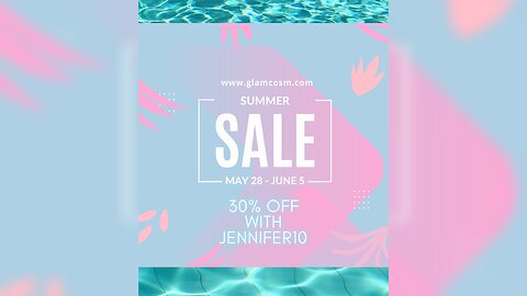 Save 30% on EVERYTHING with JENNIFER10 at the Glamcosm Summer Sale on www.glamcosm.com! ☀️🌺