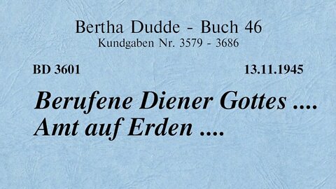 BD 3601 - BERUFENE DIENER GOTTES .... AMT AUF ERDEN ....