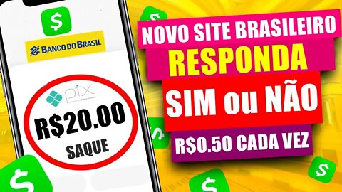 NOVO SITE paga no PIX para responder SIM ou NÃO [$0,50 Por Resposta] Ganhar Dinheiro Online