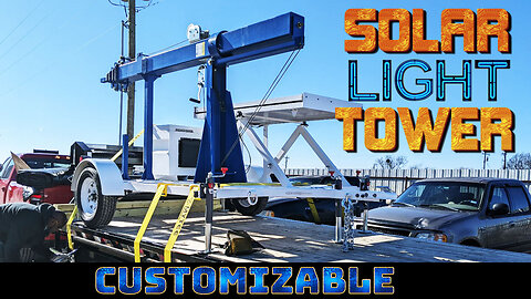 45' Portable Solar Light Tower - 7.5' Trailer - 12V 200aH Battery Bank - (1) Junction Box