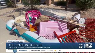 Trash piling up in Phoenix neighborhoods after delays in bulk trash pickup