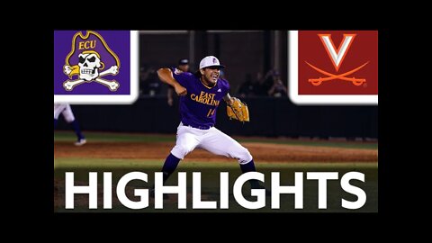 Virginia vs #8 East Carolina Highlights | Regionals | 2022 College Baseball Highlights