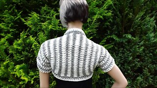 How to crochet easy puffy bolero for one day simple pattern