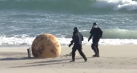 Japanese Officials Investigate Mysterious Metal Sphere On The Beach