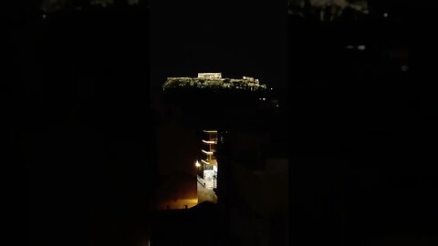 Cuando Estuve en Atenas , Grecia Mirando el Partenón de Noche Desde mi Hotel