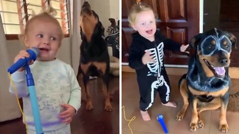 Rottweiler and little girl share very special friendship