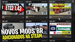 NOVOS MODS BRASILEIROS ADICIONADOS NA STEAM PARA EURO TRUCK SIMULATOR 2