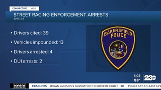 4 arrested, 13 cars impounded in street racing operation