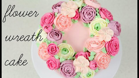 Copycat Recipes CAKE TREND ~ Buttercream Flower Wreath Tutorial - CAKE STYLE Cooking Recipes Food