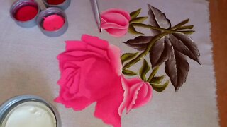 Pintura em Tecido Como pintar Rosa