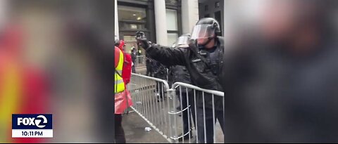 Pro-Palestine Protesters in San Francisco Pepper-Sprayed by SFPD 3-2-2024