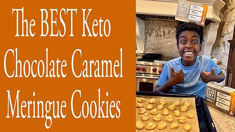 The BEST Keto Chocolate Caramel Meringue Cookies