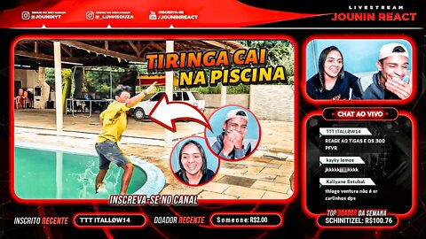 TIRINGA FICA TÃO BRAVO QUE CAI NA PISCINA | [React em Casal] 🔥