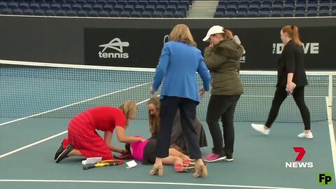 Tennis ball girl suddenly collapses during Adelaide International press conference