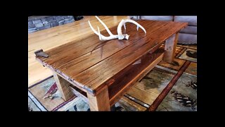 DIY Rustic Barnwood Coffee Table