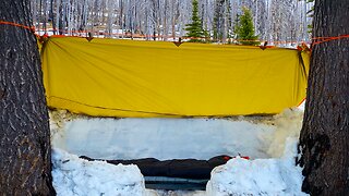 Tarp Camping in Snow and Rain