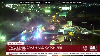 Fiery crash on I-17 near Deer Valley Road