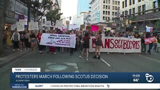 Protesters take to the streets to voice opposition to Roe V. Wade decision