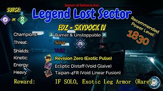 Destiny 2 Legend Lost Sector: EDZ - Skydock IV on my Hunter 4-6-23