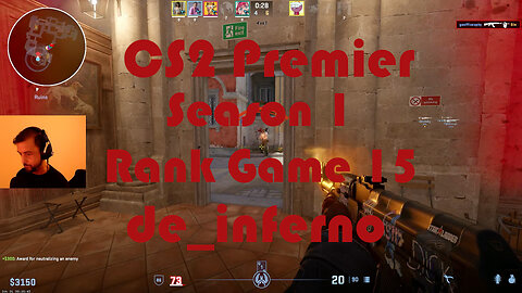 CS2 Premier Matchmaking - Season 1 - Rank Game 15 - de_inferno