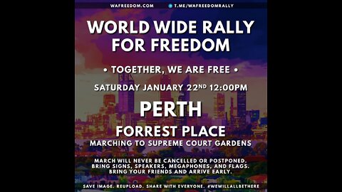 Perth 22/01/2022 March for freedom PRAY