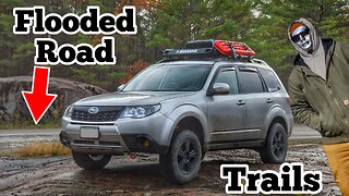 FLOODED ROAD AND RAINY WINTER TRAILS VLOG