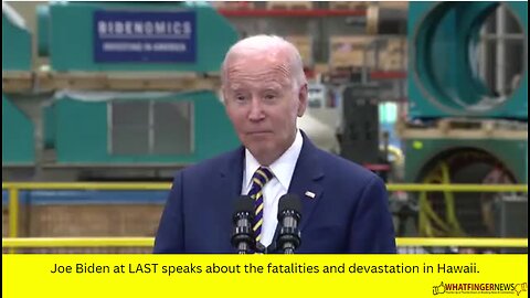 Joe Biden at LAST speaks about the fatalities and devastation in Hawaii.