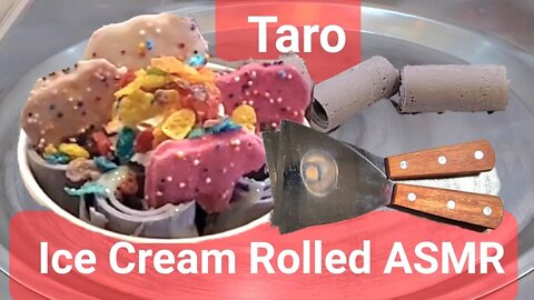 Taro Ice Cream Rolled ASMR @Let's Make Ice Creams