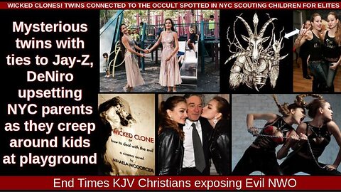 WICKED CLONES! TWINS CONNECTED TO THE OCCULT SPOTTED IN NYC SCOUTING CHILDREN FOR ELITES