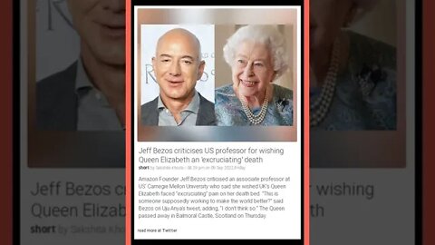 Bezos blasts US professor for wishing Queen Elizabeth an 'excruciating' death