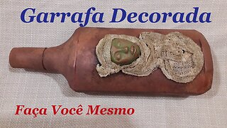 GARRAFA DECORADA - COM MASSA ARGILA DE SECAGEM AO AR - @lucibuzo ​