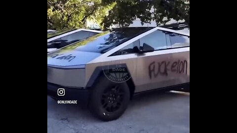 TESLA CYBERTRUCKS🧑‍🎨🎨🛻VEHICLES VANDALIZED AT PARKING LOT🚗🎨💫