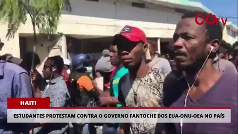 Estudantes protestam contra o governo fantoche dos EUA-ONU-OEA no Haiti